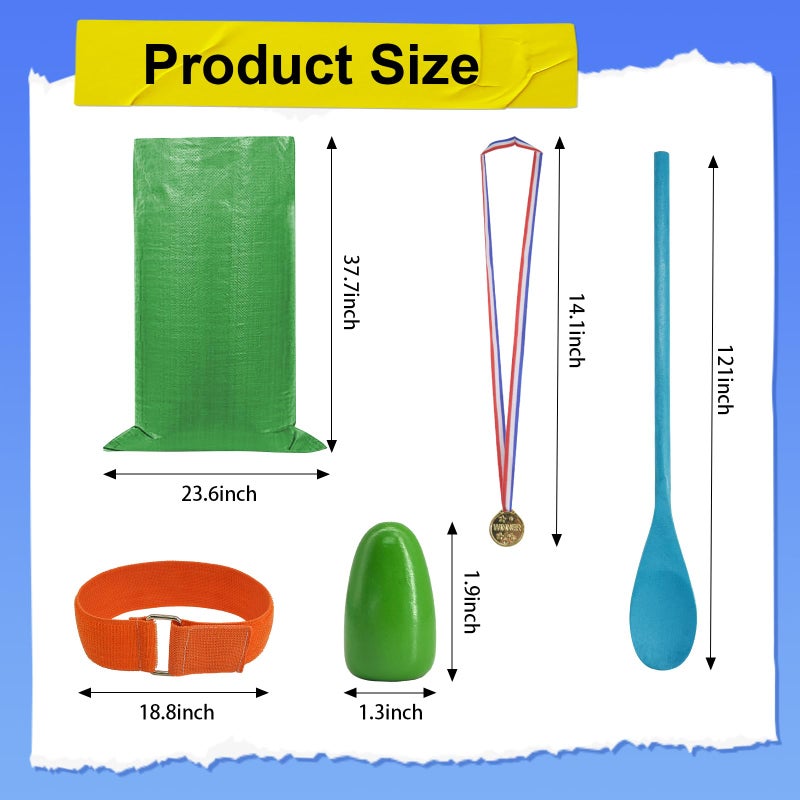 succulentlovers Potato Sack Race Bags - 25 PCS Outdoor Games Sack Race Bags  3-Legged Race Bands  Egg Spoon Relay Race  Plastic Medals  Carnival Outdoor Lawn Party Games for Adults & Family - Image 3